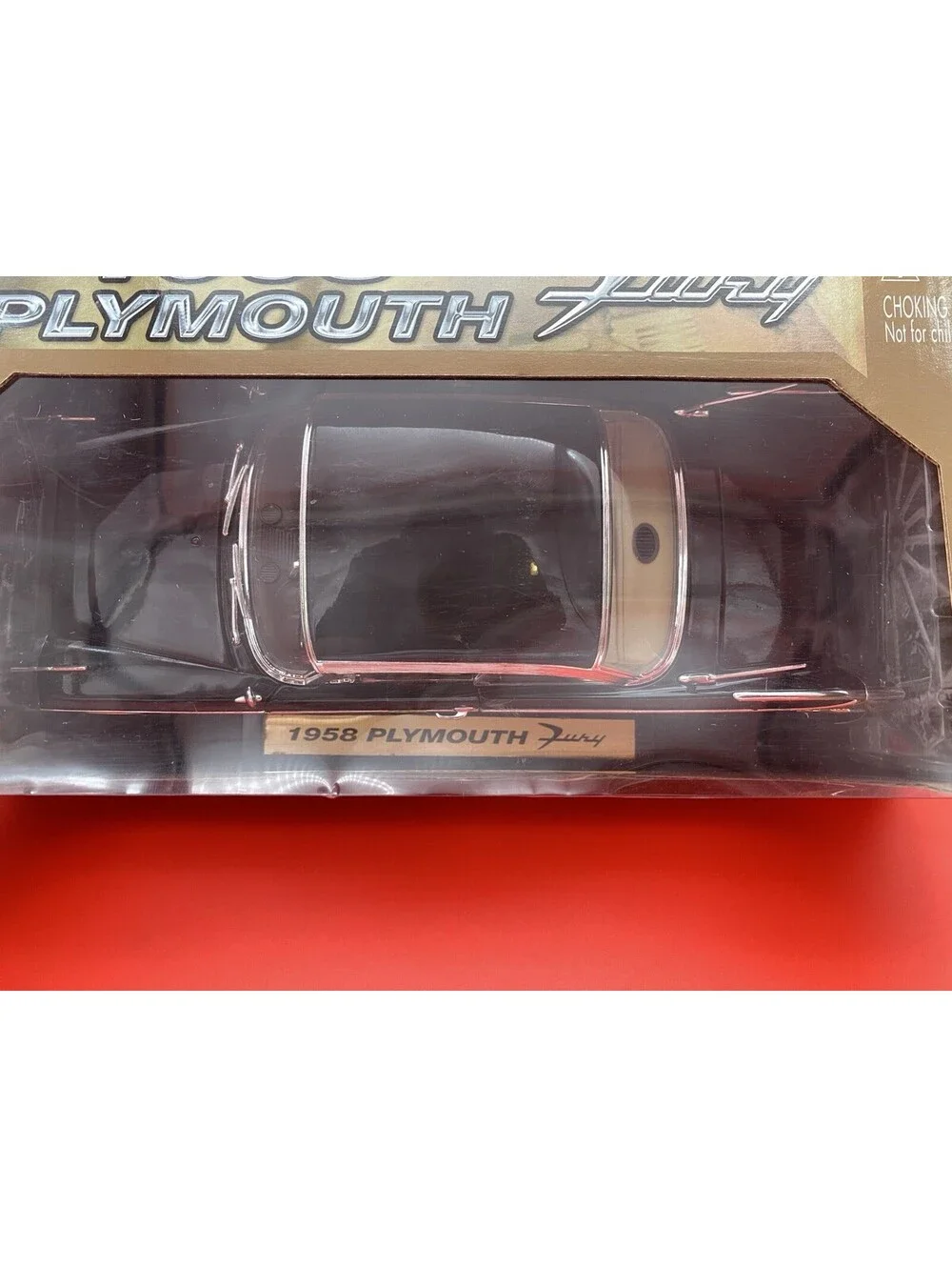 1958 Plymouth Fury Black 1/18 Scale Diecast Model Car - New - 2002 Motor Max NOS